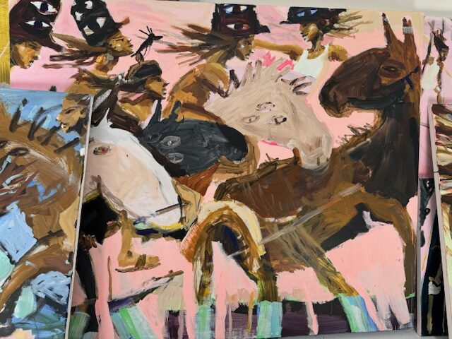 Rabblerouse Rioters Race, Acrylic on canvas, 220 × 195 cm, 2024
