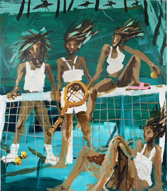 Tennis Gangsters, Acrylic on canvas, 220 × 195 cm, 2024